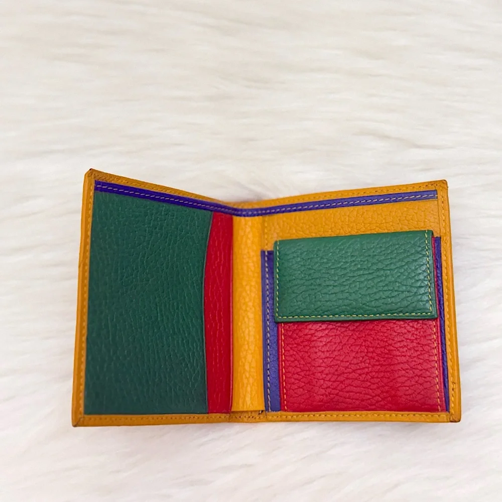 UNITED COLORS OF BENETTON - RED ORANGE YELLOW GREEN BLUE PURPLE BIFOLD WALLET